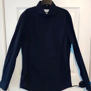 Profuomo Sky Blue Slim Fit Twill Cotton Button Front Shirt